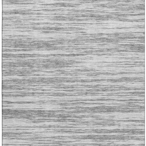 HomeRoots 8' X 10' Gray and Silver Striped Area Rug – Durable, Stain-Resistant, UV Protected for Versatile Use! 675598