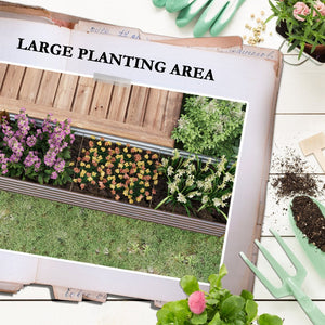 English Elm Outsunny Galvanized Steel Raised Garden Bed with Safety Edging for Herbs and Veggies W2225P174432