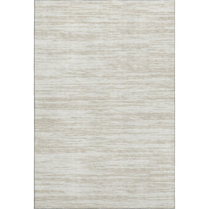 HomeRoots 5' X 8' Ivory and Beige Striped Washable Area Rug – Durable, UV-Protected, Stain-Resistant Design! 675602