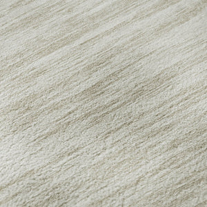 HomeRoots 8' Ivory and Beige Striped Washable Round Rug – Durable, UV Protected, Perfect for High-Traffic Spaces! 675603