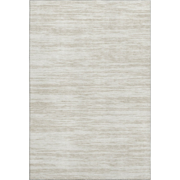 HomeRoots 10' X 14' Ivory & Beige Striped Area Rug - Washable, UV-Protected, Durable Design for Busy Homes 675606