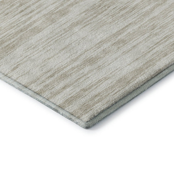 HomeRoots 10' X 14' Ivory & Beige Striped Area Rug - Washable, UV-Protected, Durable Design for Busy Homes 675606