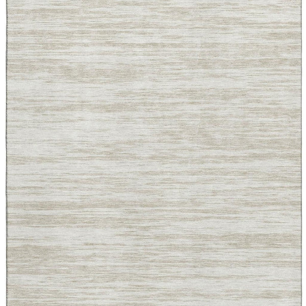 HomeRoots 10' X 14' Ivory & Beige Striped Area Rug - Washable, UV-Protected, Durable Design for Busy Homes 675606