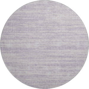 HomeRoots 8' Striped Round Rug in Lavender & Ivory – Washable, UV-Protected, Stain-Resistant for Easy Care 675609