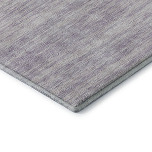 HomeRoots 8' Striped Round Rug in Lavender & Ivory – Washable, UV-Protected, Stain-Resistant for Easy Care 675609