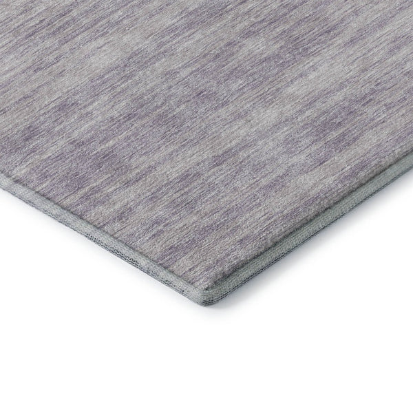 HomeRoots 8' Striped Round Rug in Lavender & Ivory – Washable, UV-Protected, Stain-Resistant for Easy Care 675609