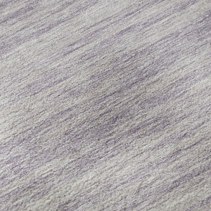 HomeRoots 8' Striped Round Rug in Lavender & Ivory – Washable, UV-Protected, Stain-Resistant for Easy Care 675609