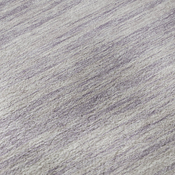 HomeRoots 8' Striped Round Rug in Lavender & Ivory – Washable, UV-Protected, Stain-Resistant for Easy Care 675609