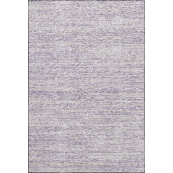 HomeRoots 8' X 10' Lavender and Ivory Striped Washable Area Rug – Durable, Stain Resistant, UV Protected Design 675610