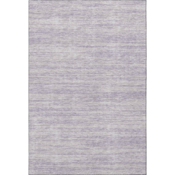 HomeRoots 8' X 10' Lavender and Ivory Striped Washable Area Rug – Durable, Stain Resistant, UV Protected Design 675610