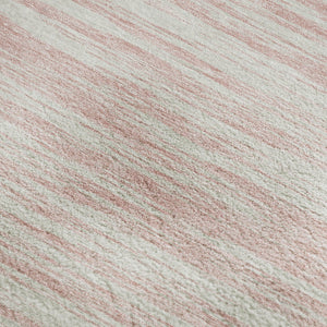 HomeRoots 9' X 12' Pink and Ivory Striped Washable Area Rug - Durable, Stain Resistant, UV Protected, Stylish Comfort 675617