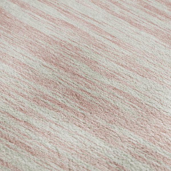 HomeRoots 9' X 12' Pink and Ivory Striped Washable Area Rug - Durable, Stain Resistant, UV Protected, Stylish Comfort 675617