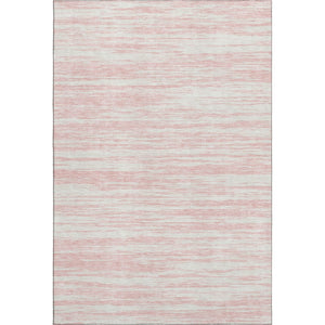 HomeRoots 10' X 14' Pink and Ivory Striped Area Rug – Durable, Washable, UV-Protected for Stylish Living Spaces 675618