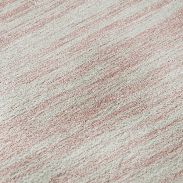 HomeRoots 10' X 14' Pink and Ivory Striped Area Rug – Durable, Washable, UV-Protected for Stylish Living Spaces 675618