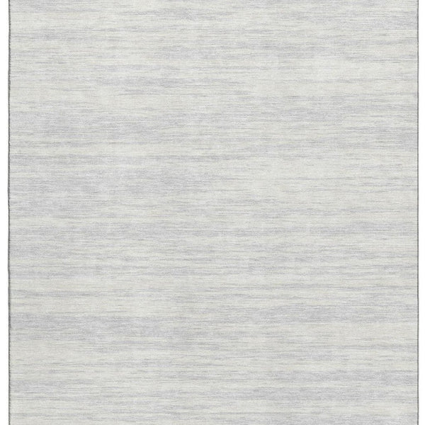 HomeRoots 5' X 8' Silver and Ivory Striped Area Rug - Washable, Durable, UV-Protected for Stylish Homes 675620