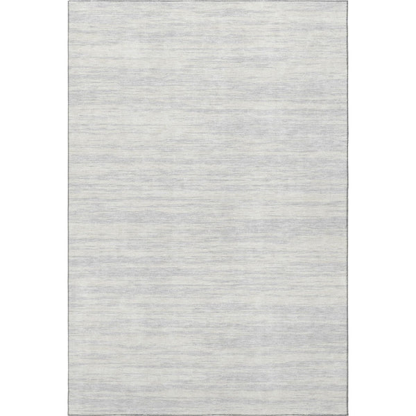 HomeRoots 10' Silver and Ivory Striped Area Rug - Washable, UV-Protected, Durable Design for Busy Homes 675624