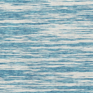 HomeRoots 8' X 10' Teal And Ivory Striped Washable Area Rug - Stain Resistant, UV Protected, Non-Slip Design 675628