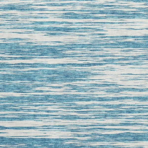 HomeRoots 10' X 14' Teal and Ivory Striped Area Rug - Durable, Stain-Resistant, UV-Protected for Active Homes 675630