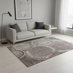 HomeRoots 5' X 8' Woodland Lodge Washable Area Rug - Cozy Chocolate & Beige with UV Protection for Homes 675632