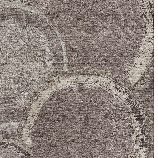 HomeRoots 5' X 8' Woodland Lodge Washable Area Rug - Cozy Chocolate & Beige with UV Protection for Homes 675632