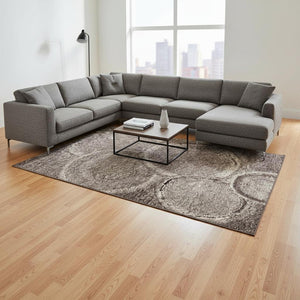 HomeRoots 8' X 10' Chocolate & Beige Woodland Lodge Area Rug - Soft, Washable, UV-Protected, Stain-Resistant 675634