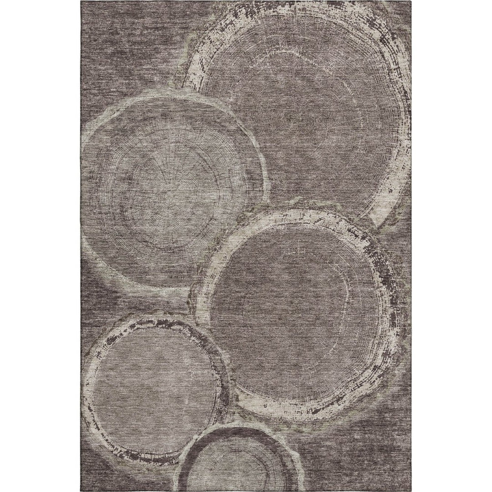 HomeRoots 8' X 10' Chocolate & Beige Woodland Lodge Area Rug - Soft, Washable, UV-Protected, Stain-Resistant 675634