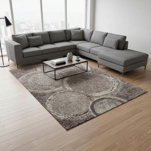 HomeRoots 10' X 14' Chocolate and Beige Woodland Lodge Area Rug - Stylish, Washable and UV-Protected Design 675636