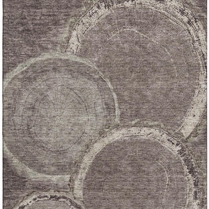 HomeRoots 10' X 14' Chocolate and Beige Woodland Lodge Area Rug - Stylish, Washable and UV-Protected Design 675636