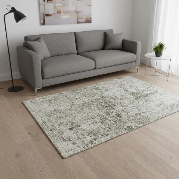 HomeRoots 5' X 8' Beige and Taupe Abstract Washable Area Rug - Durable, Stylish, UV-Protected for Everyday Use 675638