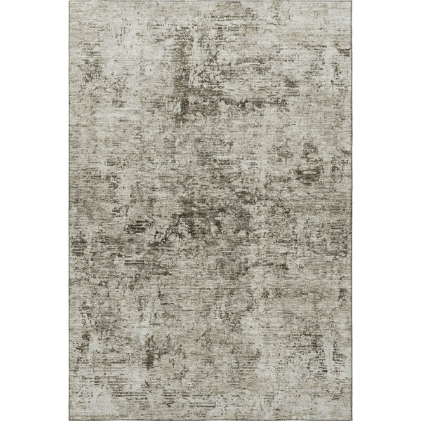 HomeRoots 5' X 8' Beige and Taupe Abstract Washable Area Rug - Durable, Stylish, UV-Protected for Everyday Use 675638