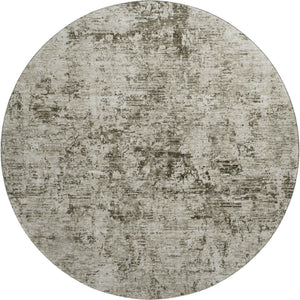 HomeRoots 8' Beige and Taupe Abstract Washable Round Rug - Durable, UV-Protected, Pet-Friendly Design for Homes 675639