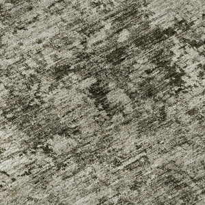 HomeRoots 8' Beige and Taupe Abstract Washable Round Rug - Durable, UV-Protected, Pet-Friendly Design for Homes 675639