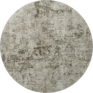 HomeRoots 8' Beige and Taupe Abstract Washable Round Rug - Durable, UV-Protected, Pet-Friendly Design for Homes 675639