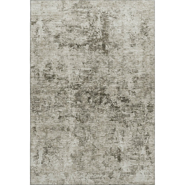 HomeRoots 8' X 10' Beige and Taupe Abstract Washable Area Rug - Durable, UV-Protected, Modern Design for Homes 675640