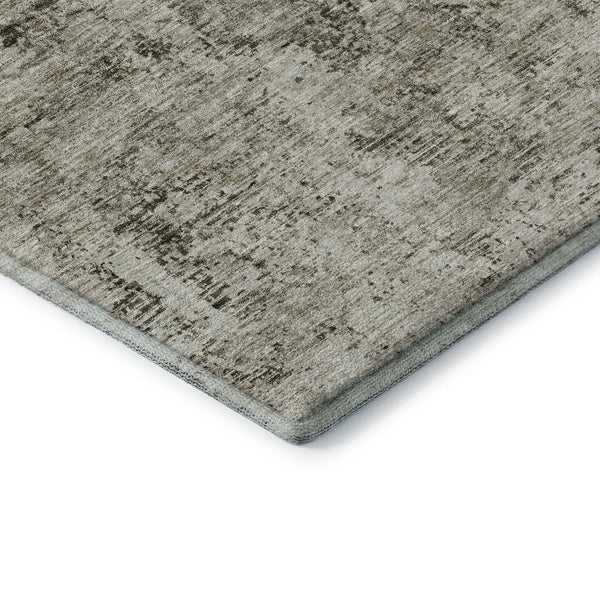HomeRoots 8' X 10' Beige and Taupe Abstract Washable Area Rug - Durable, UV-Protected, Modern Design for Homes 675640