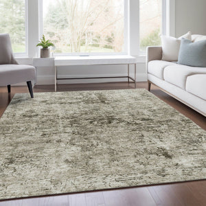 HomeRoots 8' X 10' Beige and Taupe Abstract Washable Area Rug - Durable, UV-Protected, Modern Design for Homes 675640