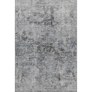 HomeRoots 8' X 10' Gray & Silver Abstract Washable Area Rug - UV Protected, Stain-Resistant, Soft & Durable Design 675646