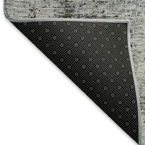 HomeRoots 8' X 10' Gray & Silver Abstract Washable Area Rug - UV Protected, Stain-Resistant, Soft & Durable Design 675646