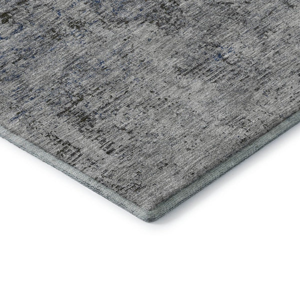 HomeRoots 8' X 10' Gray & Silver Abstract Washable Area Rug - UV Protected, Stain-Resistant, Soft & Durable Design 675646