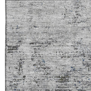 HomeRoots 8' X 10' Gray & Silver Abstract Washable Area Rug - UV Protected, Stain-Resistant, Soft & Durable Design 675646