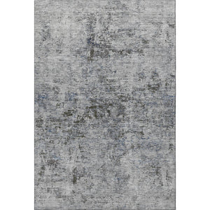 HomeRoots 8' X 10' Gray & Silver Abstract Washable Area Rug - UV Protected, Stain-Resistant, Soft & Durable Design 675646