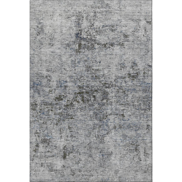 HomeRoots 8' X 10' Gray & Silver Abstract Washable Area Rug - UV Protected, Stain-Resistant, Soft & Durable Design 675646