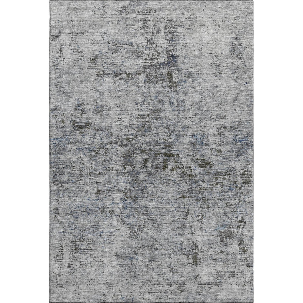 HomeRoots 10' X 14' Gray & Silver Abstract Area Rug – Washable, UV-Protected, Durable, Stylish for Modern Homes 675648