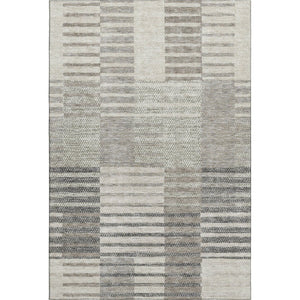 HomeRoots 10' Beige Ivory Gray Striped Washable Area Rug - Durable, Stain-Resistant, UV Protected for Homes 675654