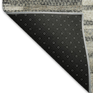 HomeRoots 10' Beige Ivory Gray Striped Washable Area Rug - Durable, Stain-Resistant, UV Protected for Homes 675654