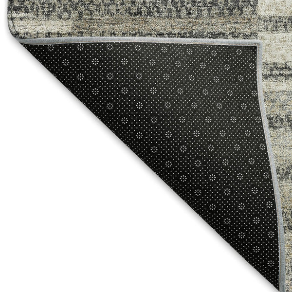 HomeRoots 10' Beige Ivory Gray Striped Washable Area Rug - Durable, Stain-Resistant, UV Protected for Homes 675654