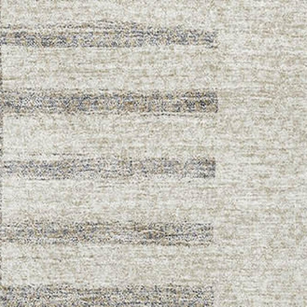 HomeRoots 10' Beige Ivory Gray Striped Washable Area Rug - Durable, Stain-Resistant, UV Protected for Homes 675654