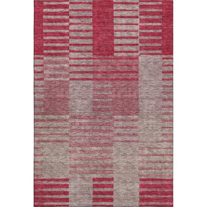 HomeRoots 10' Burgundy and Gray Striped Washable Area Rug - UV Protected, Stain-Resistant, Ideal for Families 675666