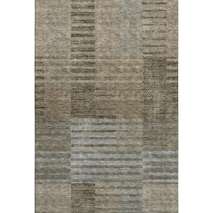 HomeRoots 5' X 8' Taupe Beige and Gray Striped Area Rug – Washable, Durable, UV-Protected for Everyday Elegance 675674