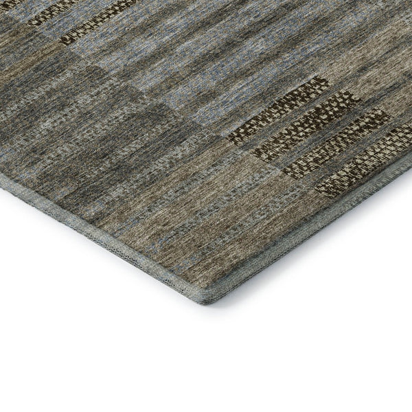 HomeRoots 5' X 8' Taupe Beige and Gray Striped Area Rug – Washable, Durable, UV-Protected for Everyday Elegance 675674